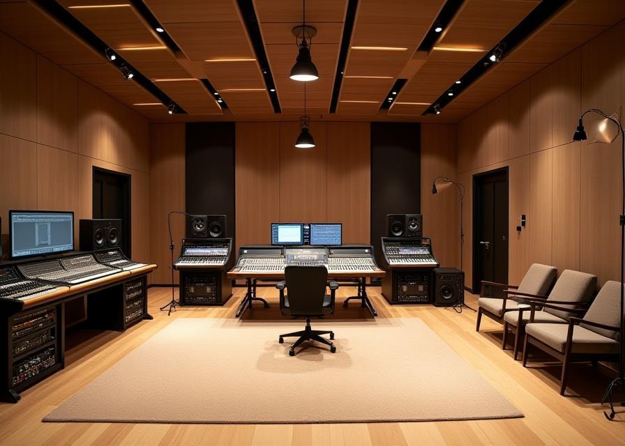 Panoramabilde av Lydstudio Oslo – moderne studio med topp utstyr